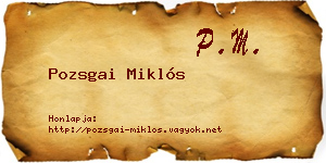 Pozsgai Miklós névjegykártya
