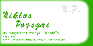 miklos pozsgai business card